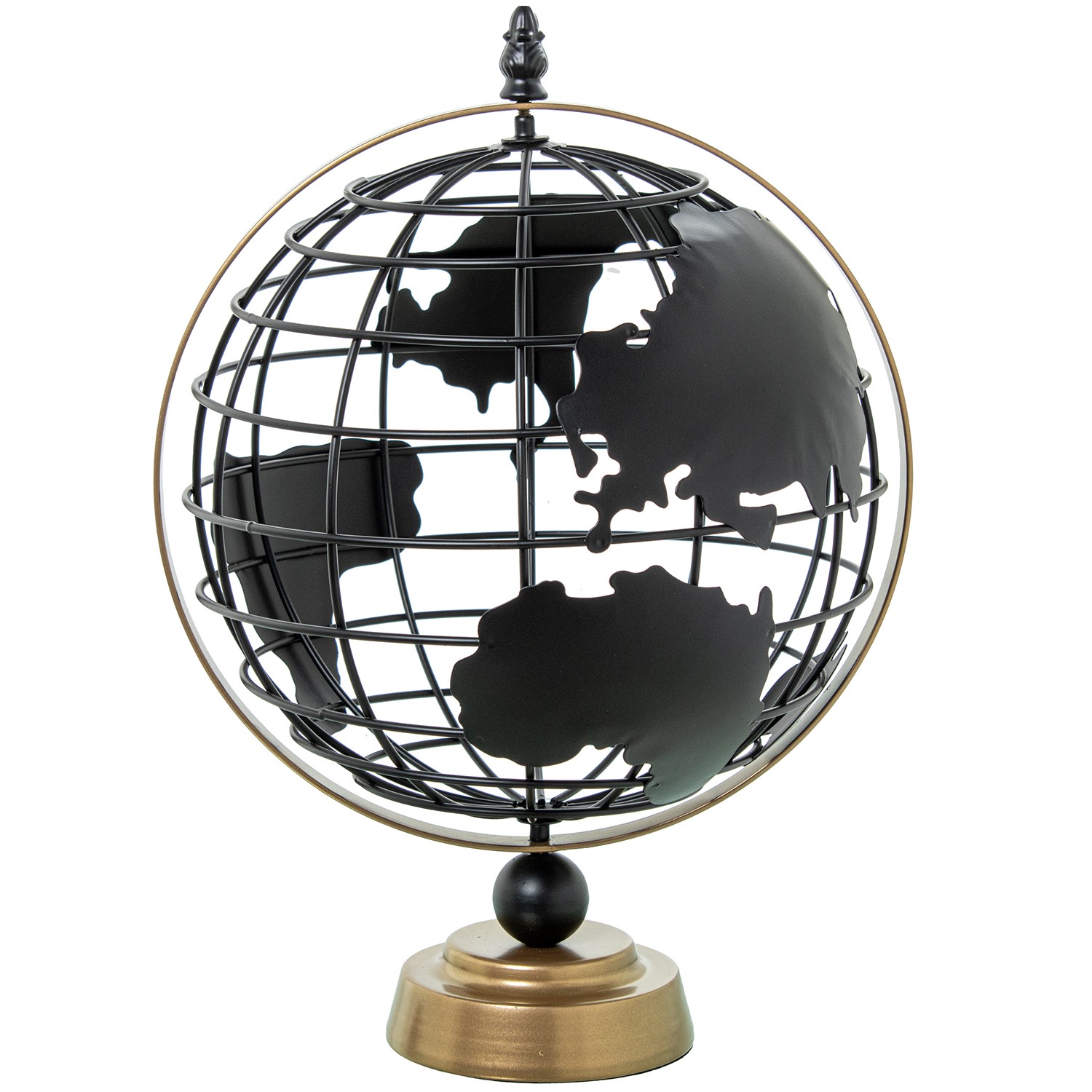 GLOBO TERRAQUEO METAL HUECO NEGRO