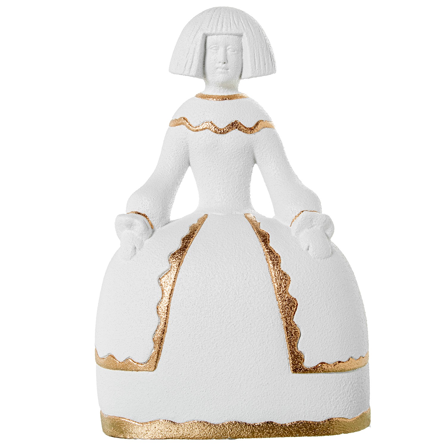 FIGURA MENINA CERÁMICA BLANCOBLANCO ARENA/DORADO
