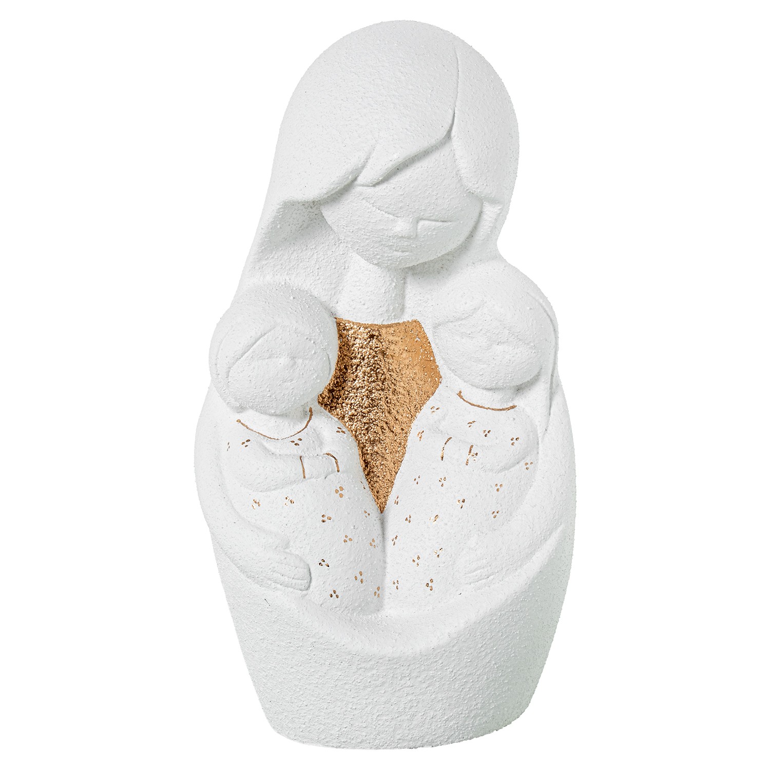FIGURA MADRE C/BEBÉS BLANCO/ORLANCO/ORO ACABADO ARENA