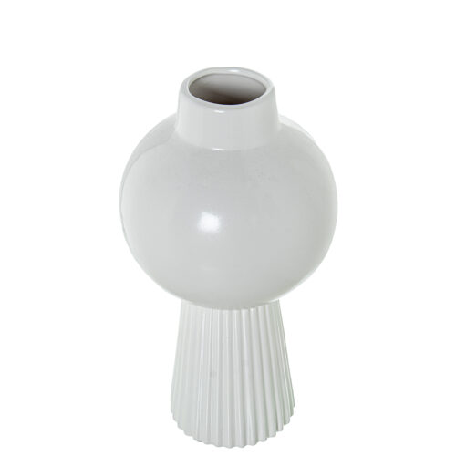 JARRÓN CERÁMICA 35CM BLANCO BRM BEIGE RUGOSO