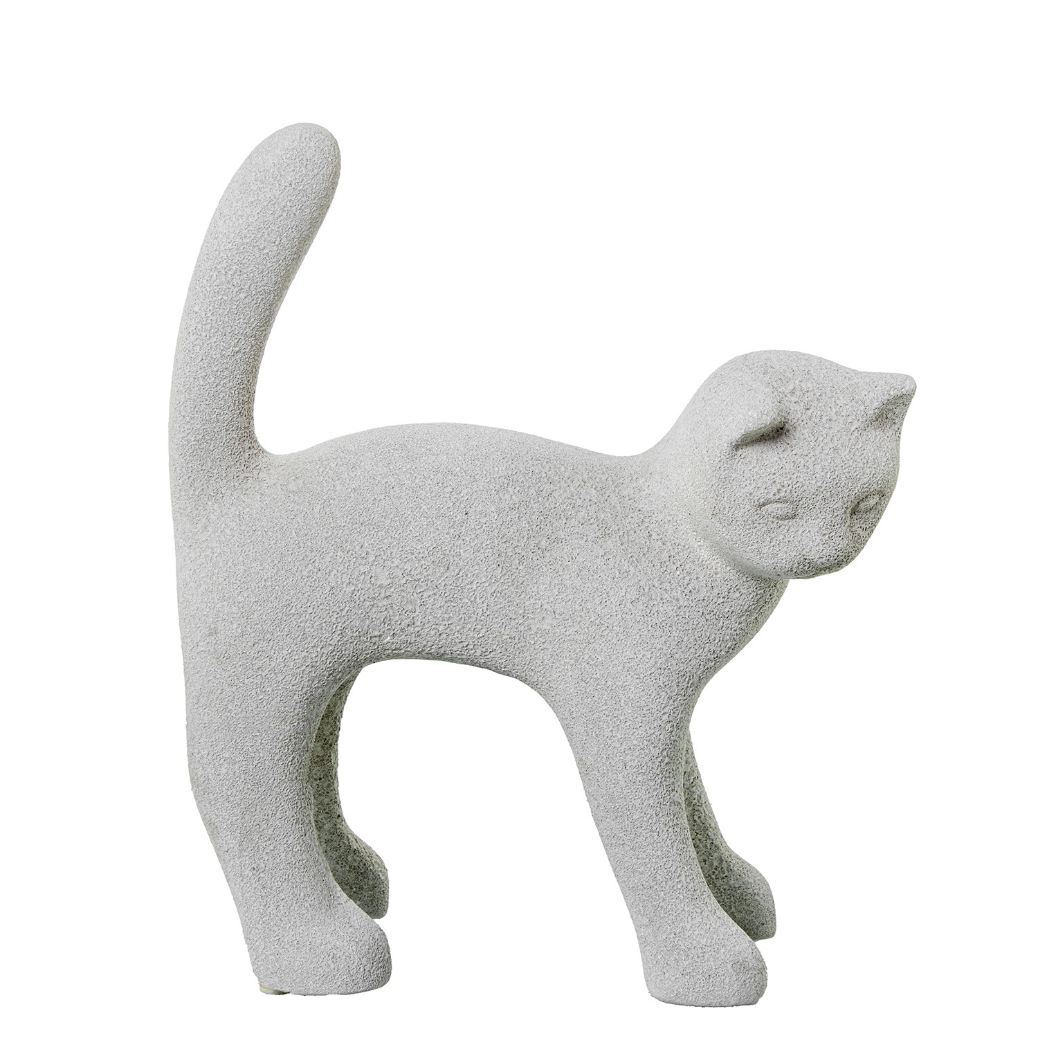 FIGURA GATO 30CM CERÁMICA GRIS ARENA