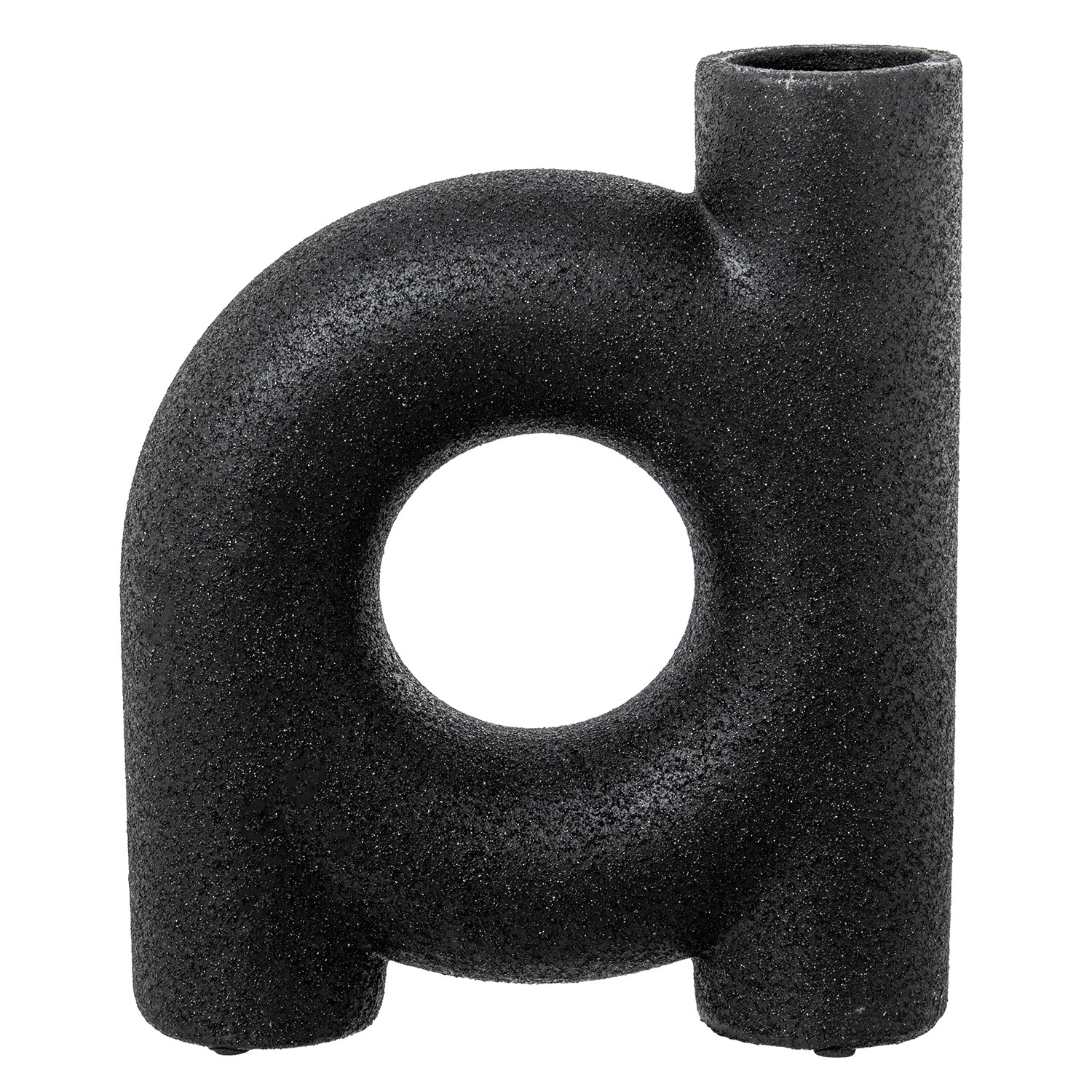 JARRÓN CERÁMICA 23,5CM NEGRO