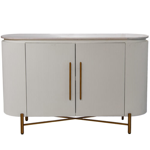 MUEBLE ENTRADA MADERA DM BLANCMERA MÁRMOL 4 PUERTAS