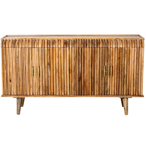 APARADOR MADERA MANGO 4 PUERTAMÁRMOL +2 PUERTAS, PATAS METAL