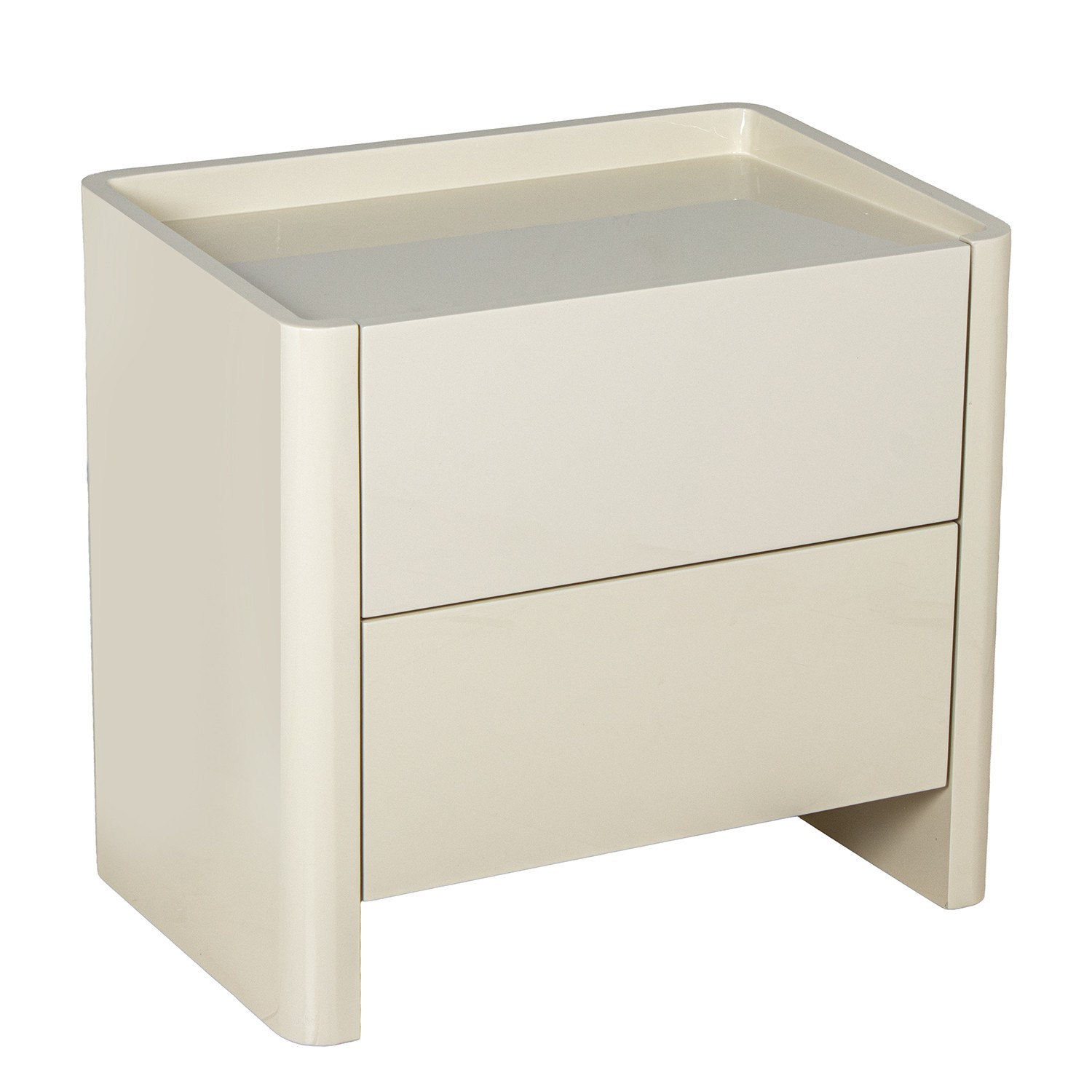 MESA DE NOCHE MADERA LACADA BLDM+ CHAPA MAD. CAUCHO