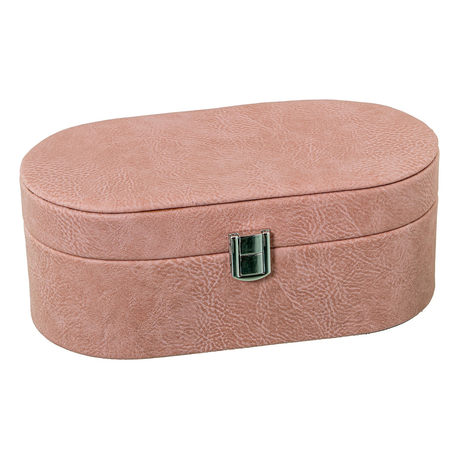 JOYERO POLIPIEL C/ESPEJO ROSA