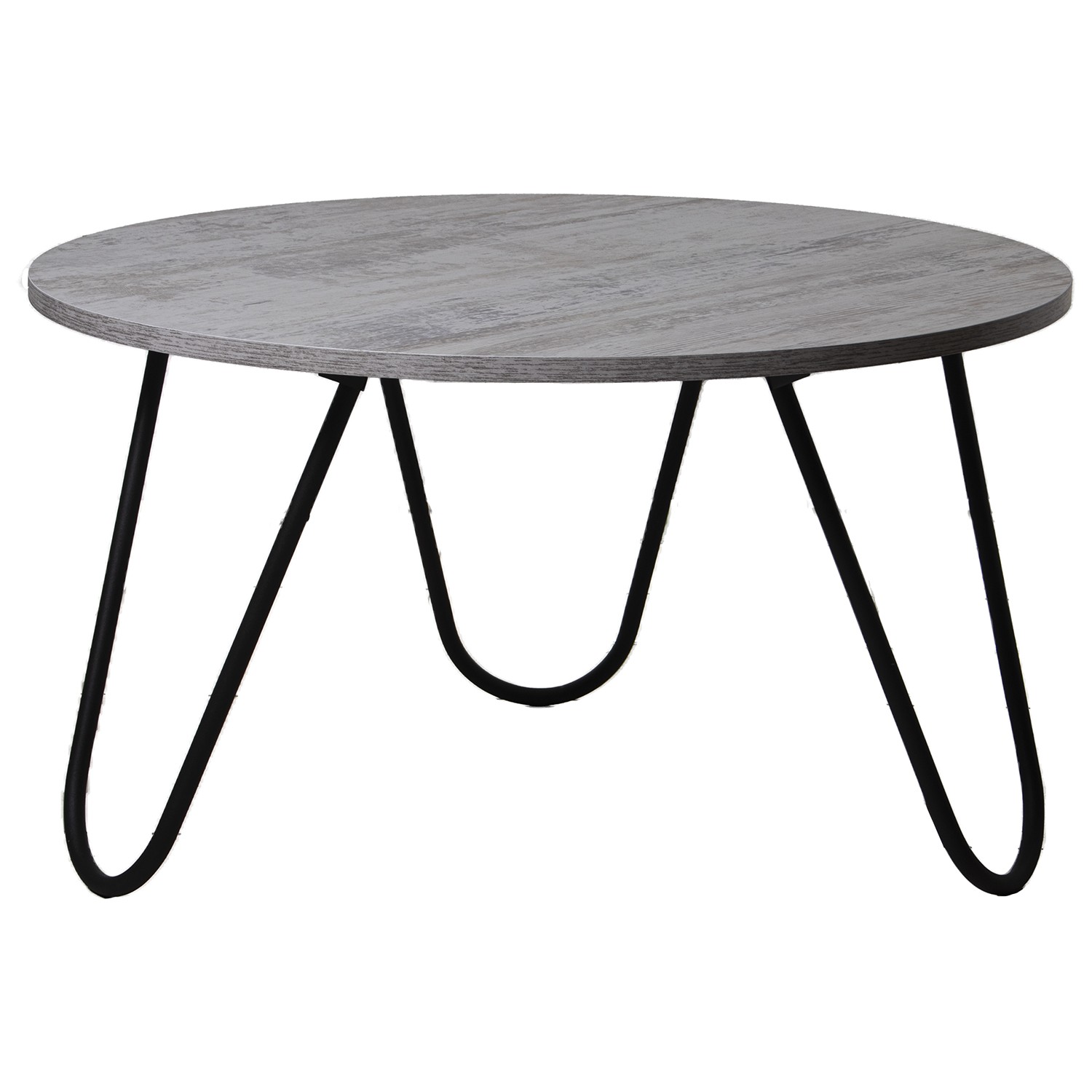 MESA CENTRO MADERA PATAS METALDO, TABLERO BISELADO
