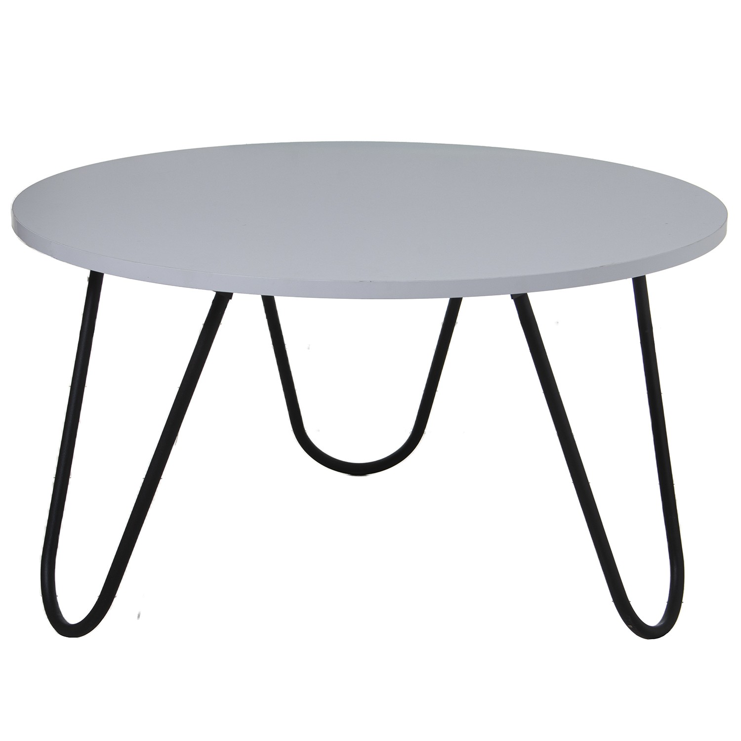 MESA CENTRO MADERA BLANCA PATA NEGRO, MADERA BLANCO LAVADO