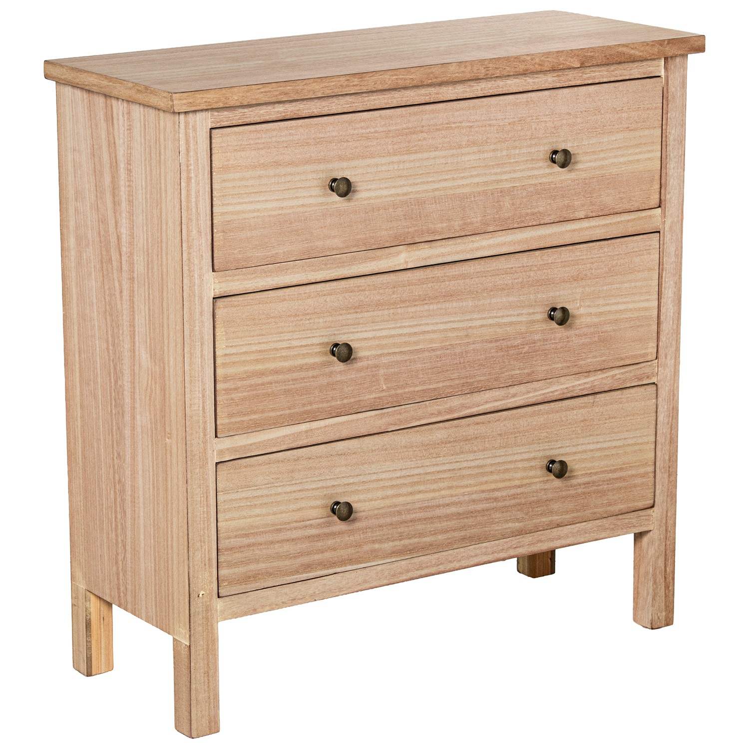 CÓMODA MADERA NATURAL C/3 CAJOM+PAULOWNIA