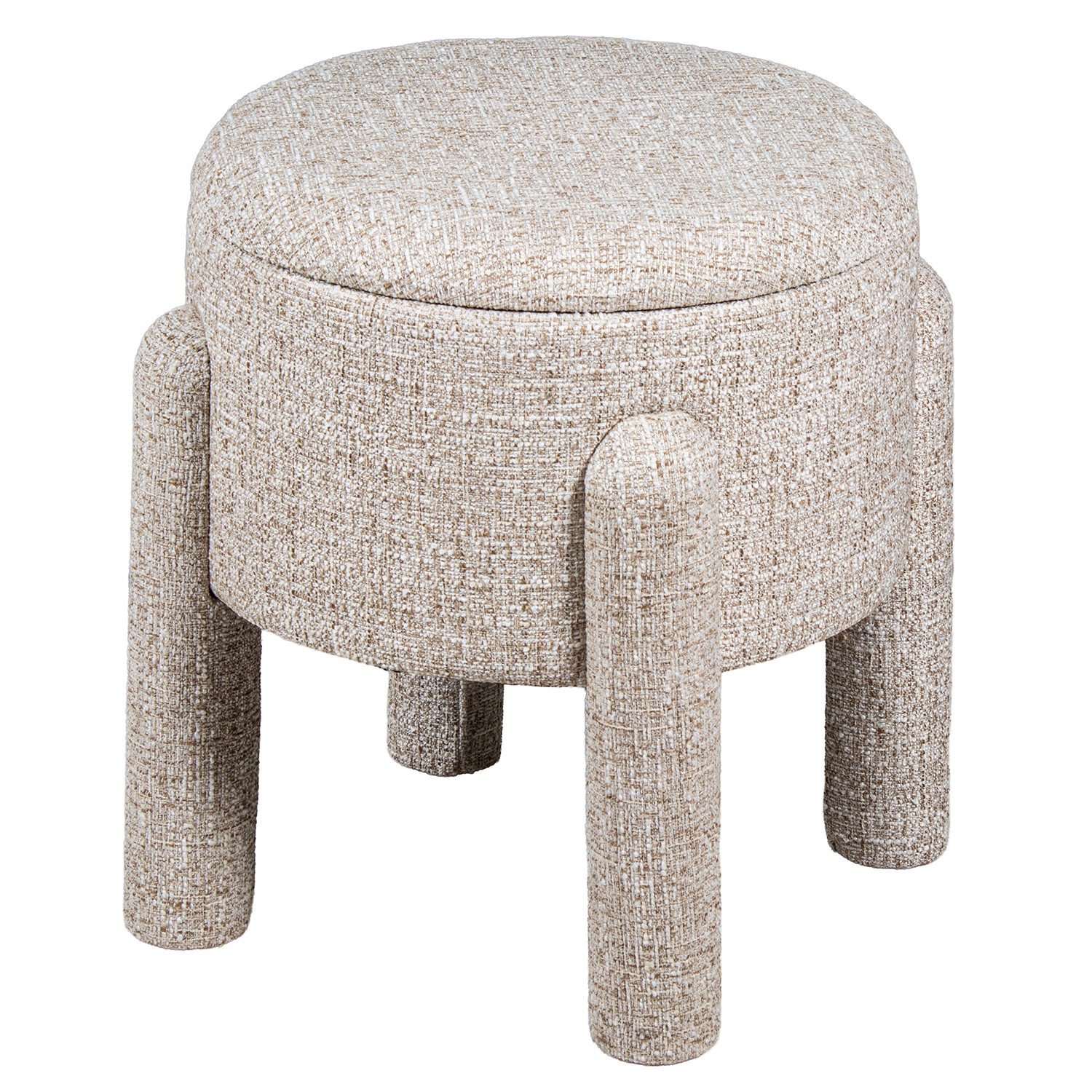 PUF LINO BEIGE MADERA DM+PINOIERRO, ARMAZÓN MADERA DM