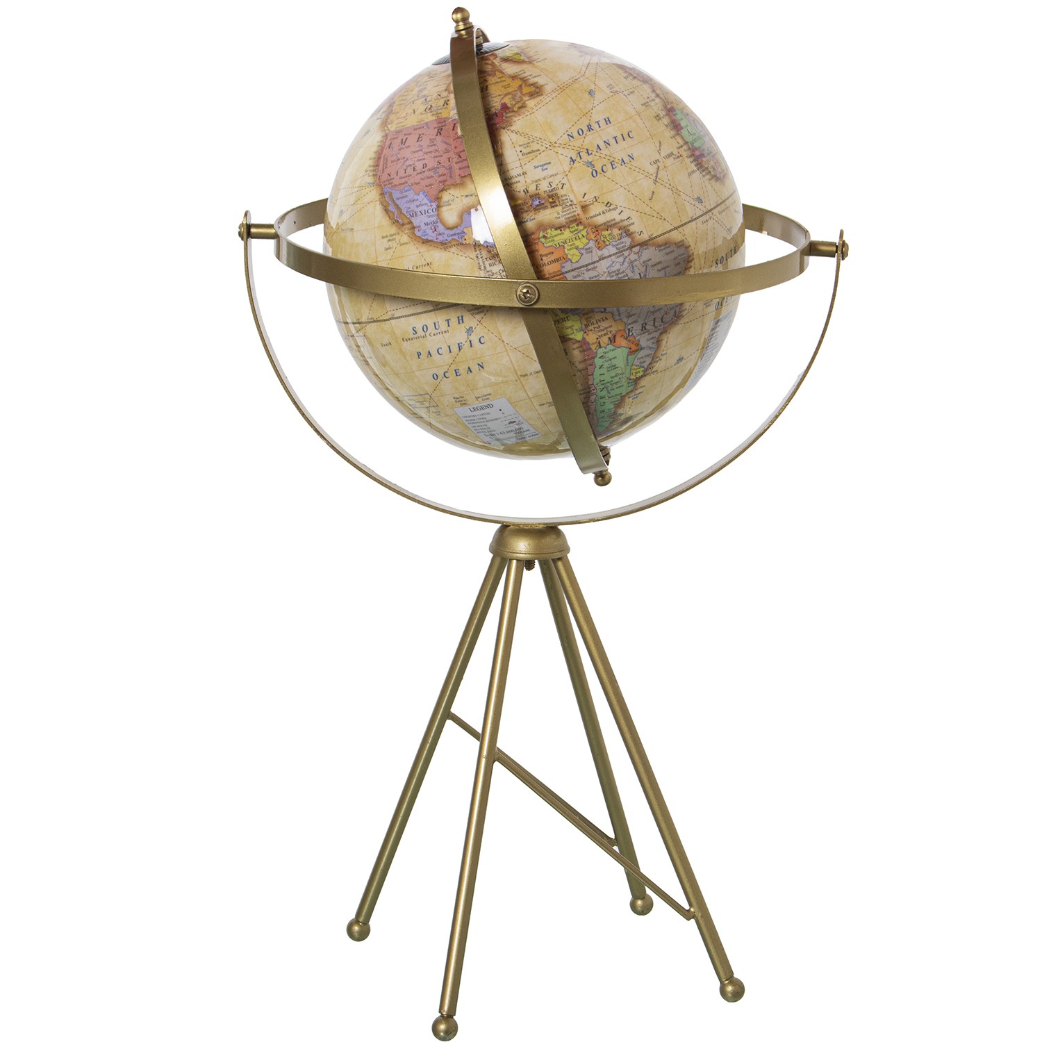 GLOBO TERRÁQUEO ø20CM C/BASE TURO METAL SOBREMESA