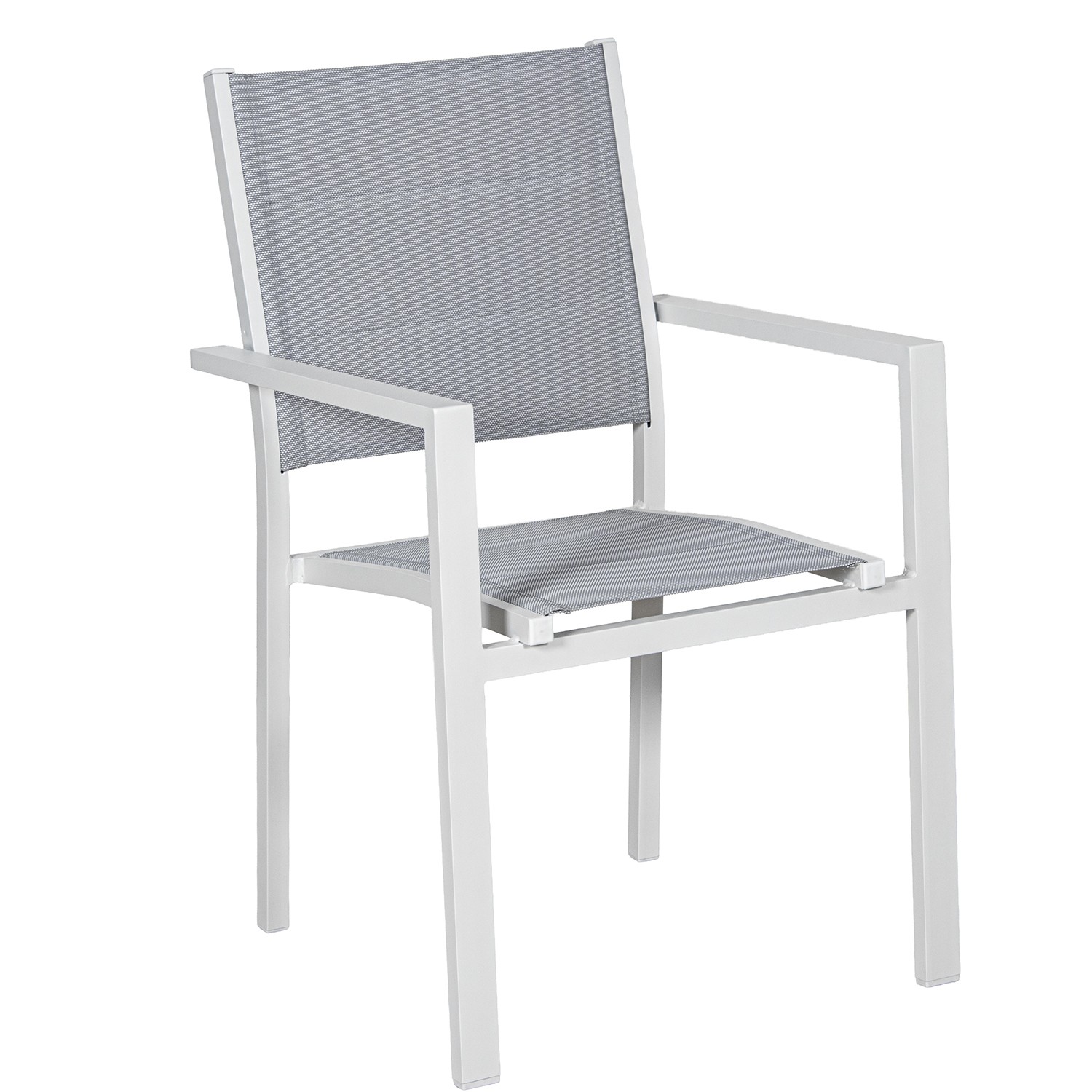 SILLA ACOLCHADA ALUMINIO BLANC APILABLE