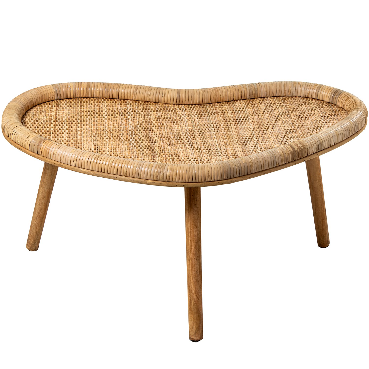 MESA AUXILIAR RATÁNTRASERA MADERA