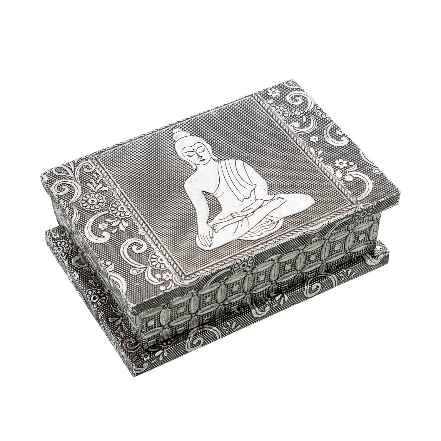 JOYERO METAL PLATEADO DECO. BUCO. BUDA