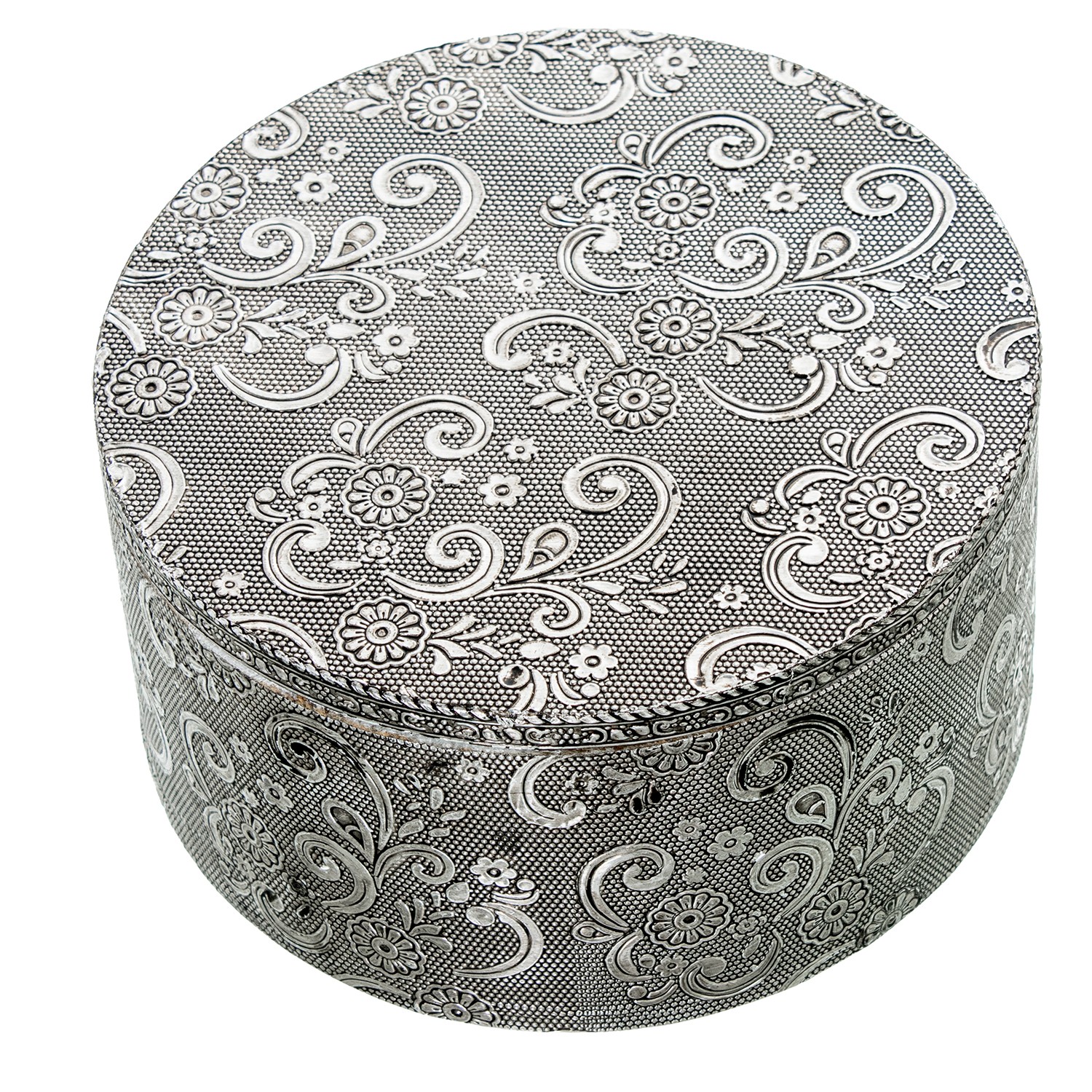 JOYERO METAL PLATEADO REDONDODA