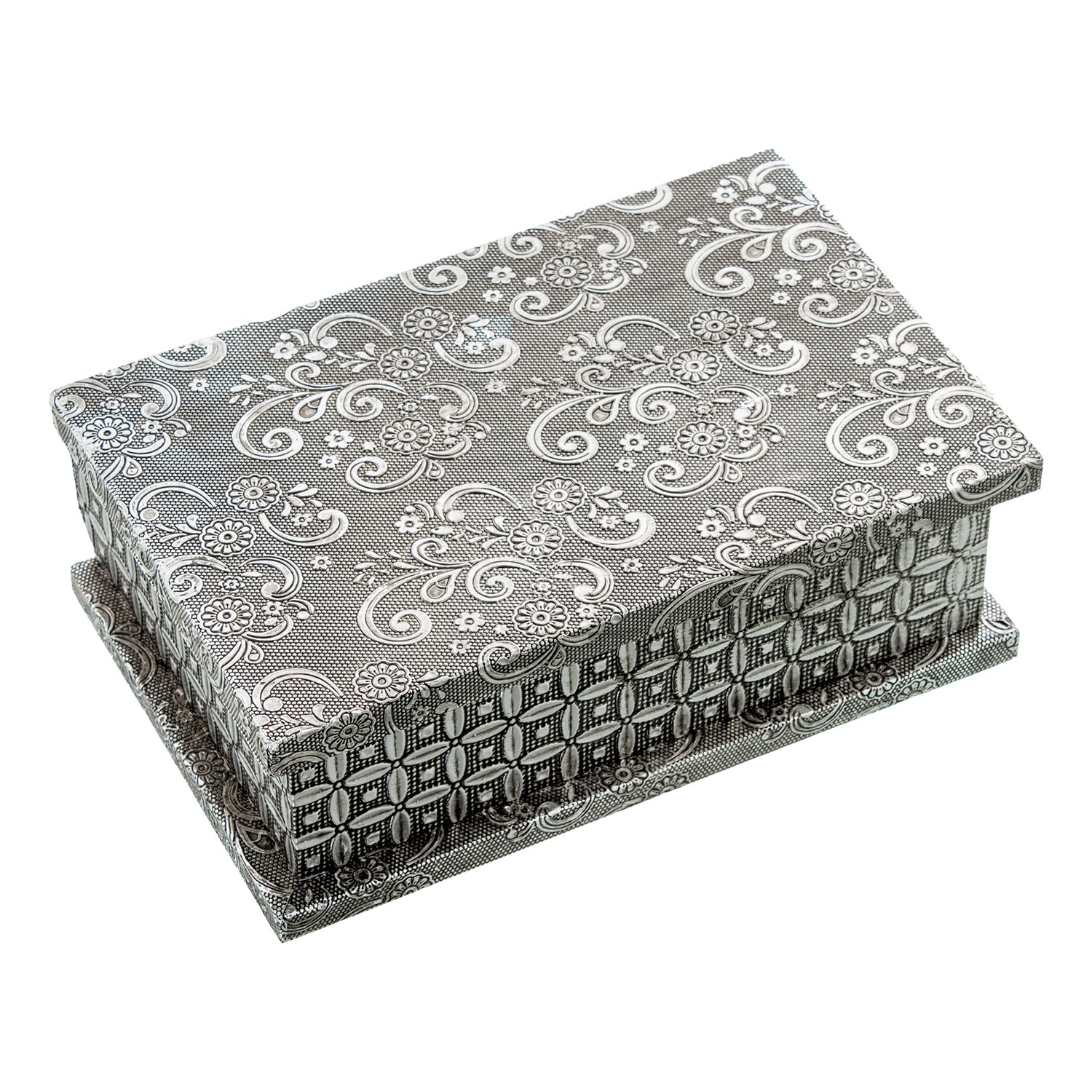 JOYERO METAL PLATEADO DECO. ARDECO. ARABESCOS