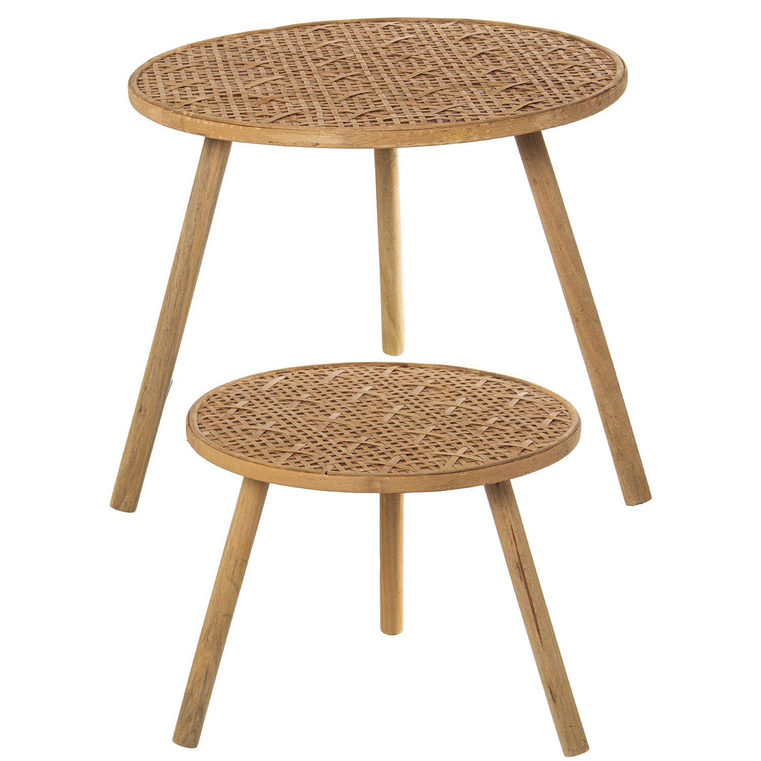 SET 2 MESAS AUXILIARES MADERA/RCIOPELO NEGRO