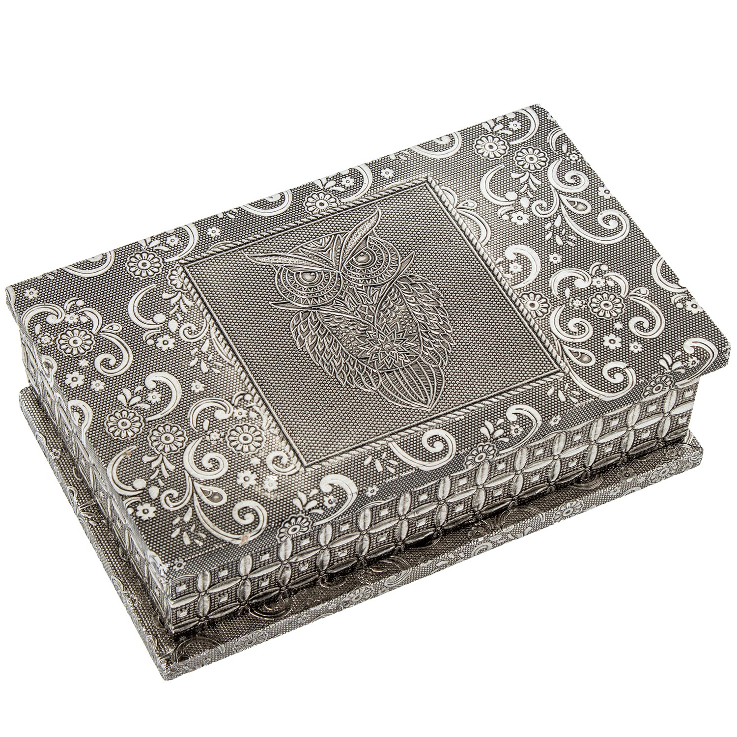 JOYERO METAL PLATEADO DECO. ELOR
