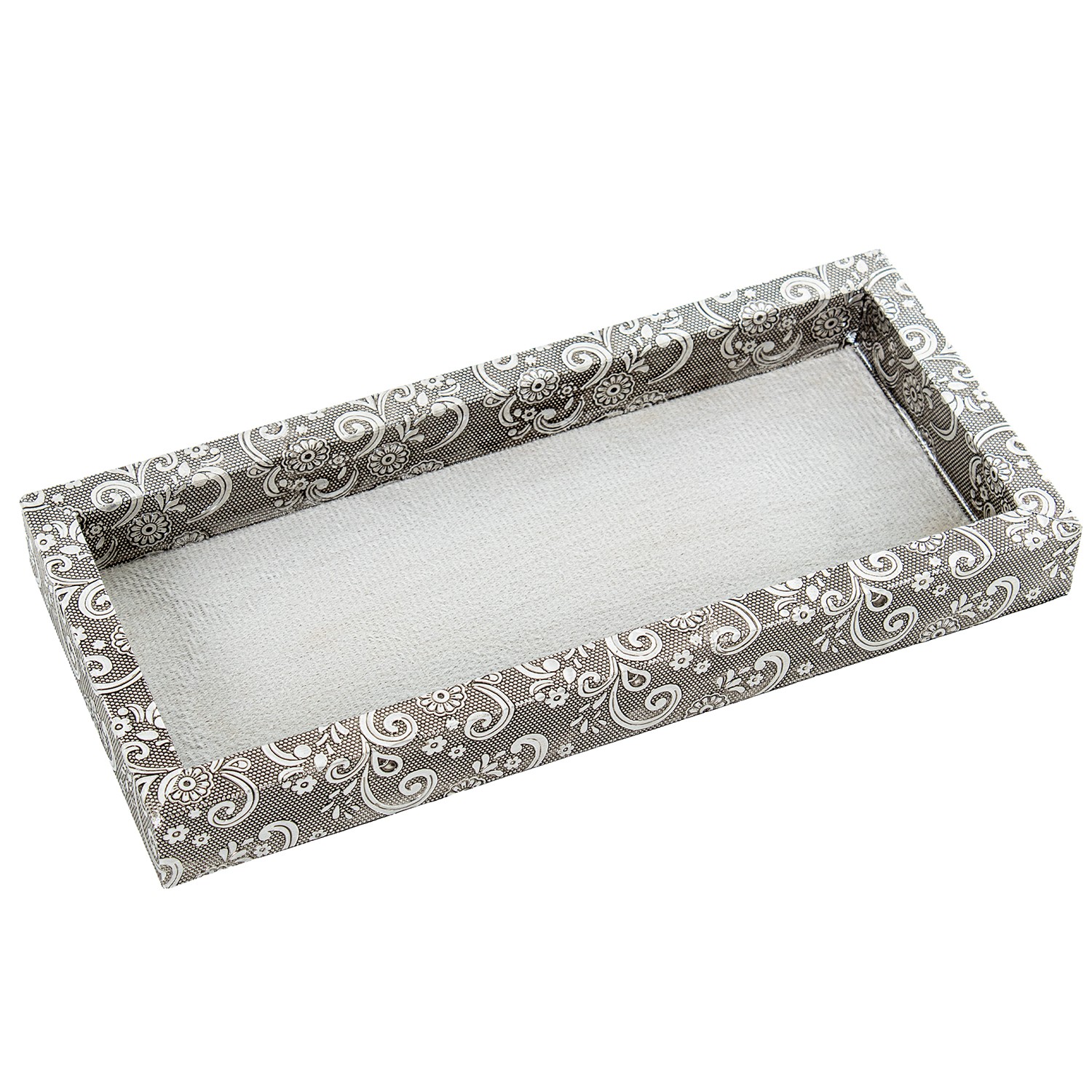 BANDEJA METAL PLATEADO DECO. AADO DECO. ARABESCOS