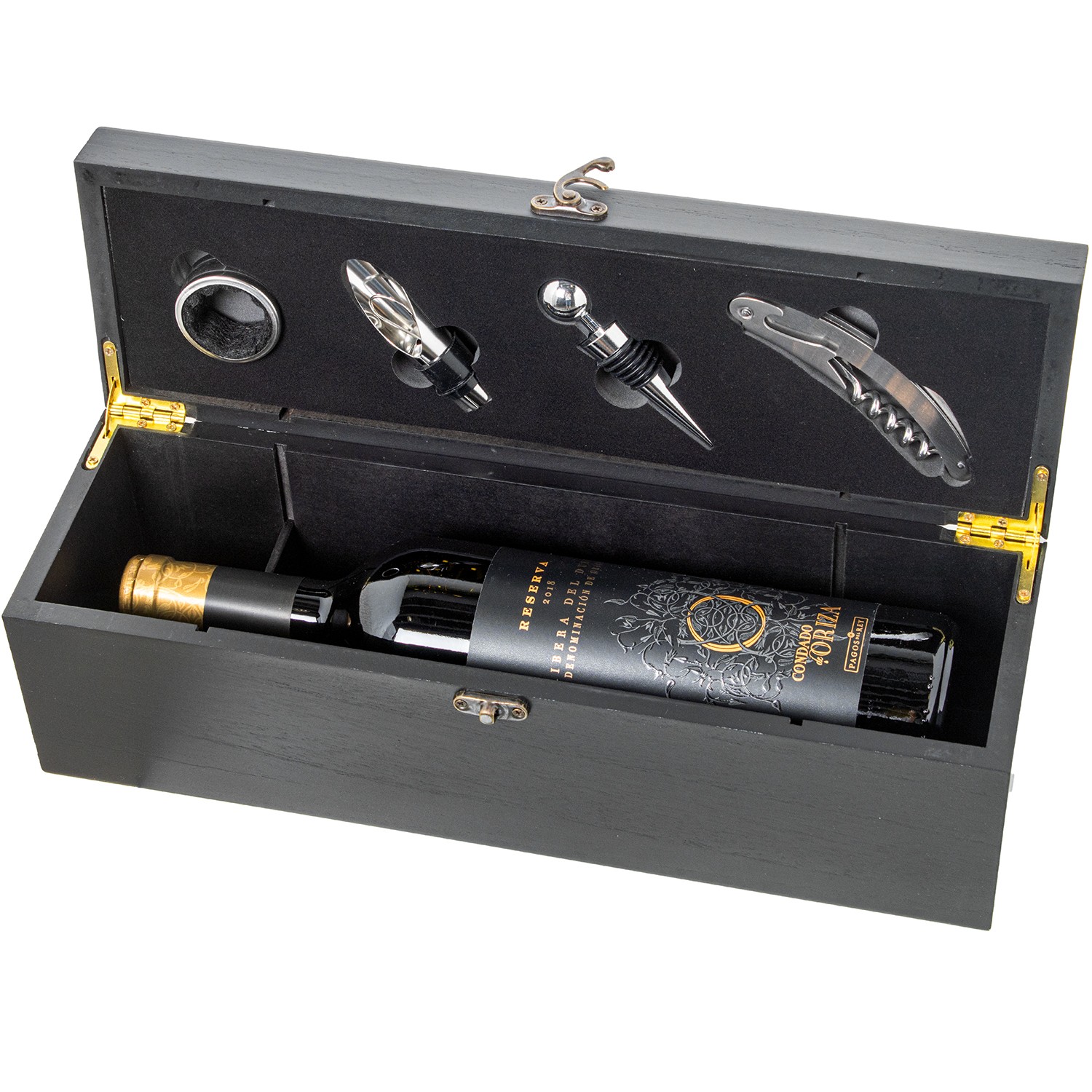 SET 4 UTENSILIOS VINO EN CAJACORCHO