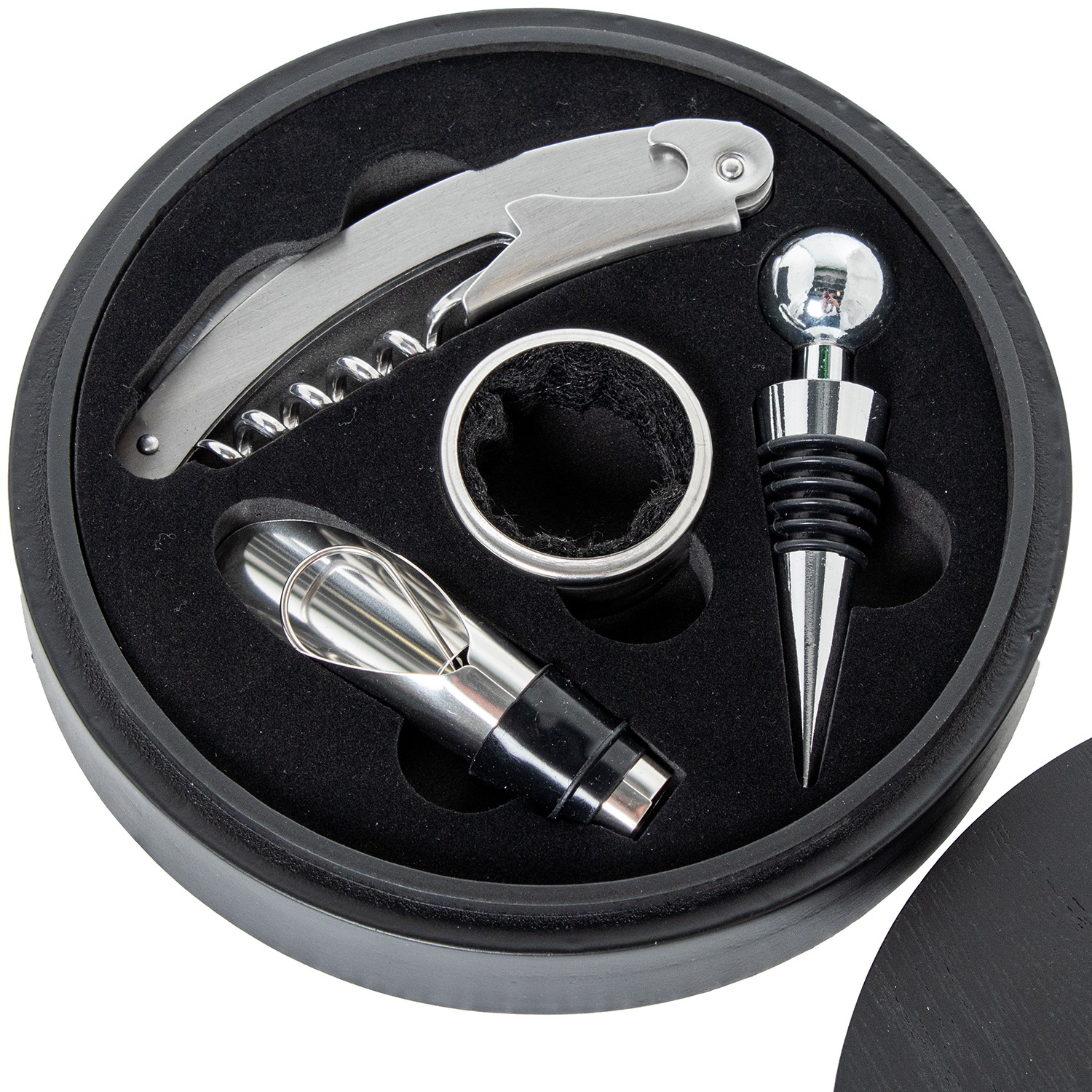 SET 4 UTENSILIOS VINO EN CAJACORCHO