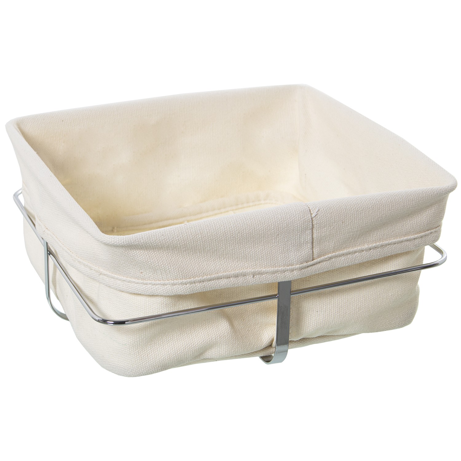 CESTA PAN C/TELA METAL CROMADO TELA:95% ALGODÓN+5% POLIÉSTE