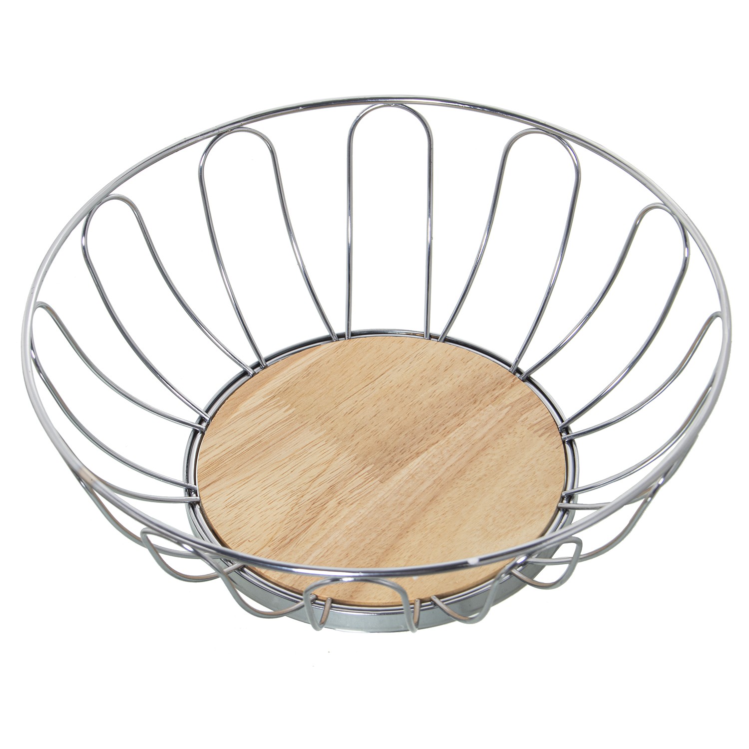 FRUTERO METAL CROMADO C/BASE MSE MADERA