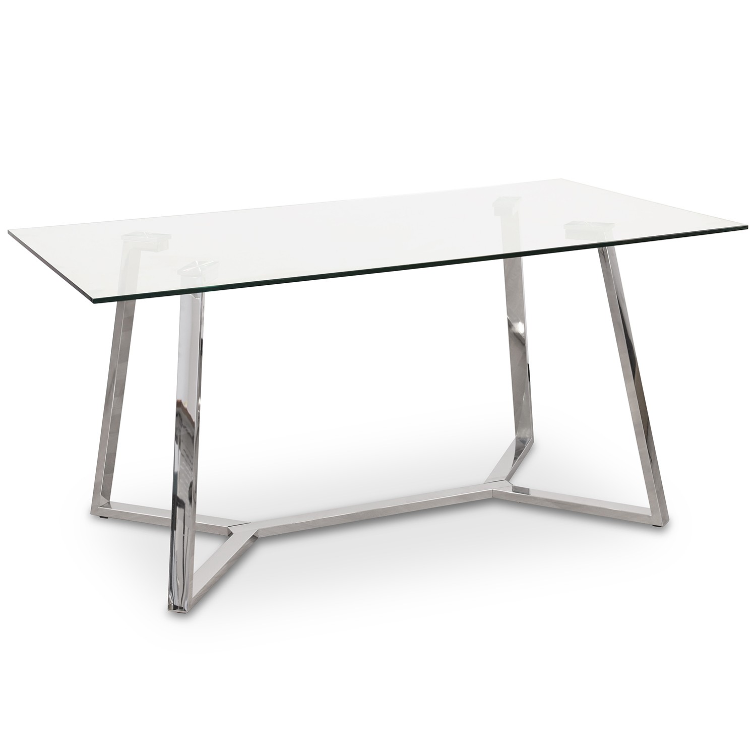 MESA COMEDOR CRISTAL PATAS ACEAL NEGRO +91191