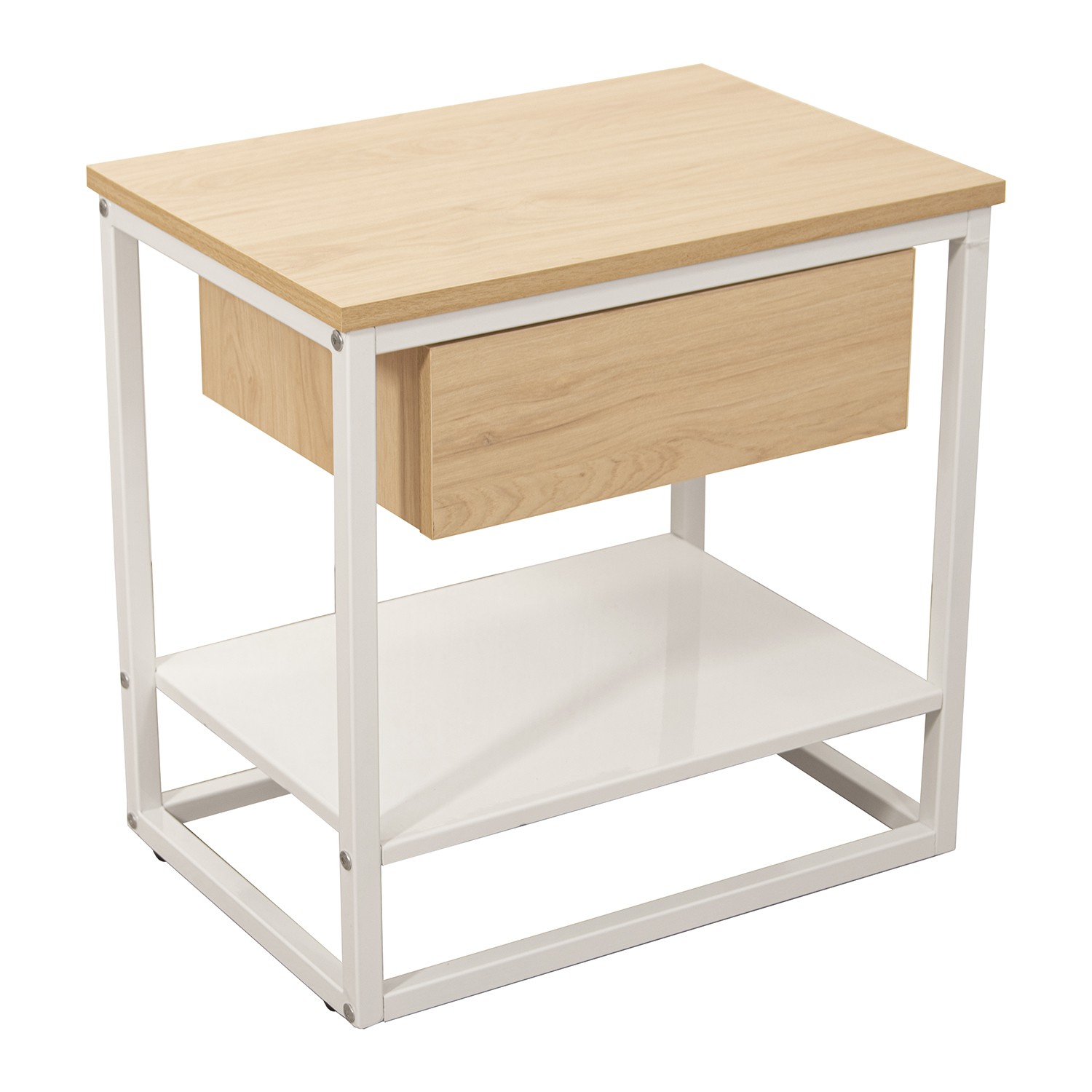 MESA AUXILIAR METAL BLANCO MAD