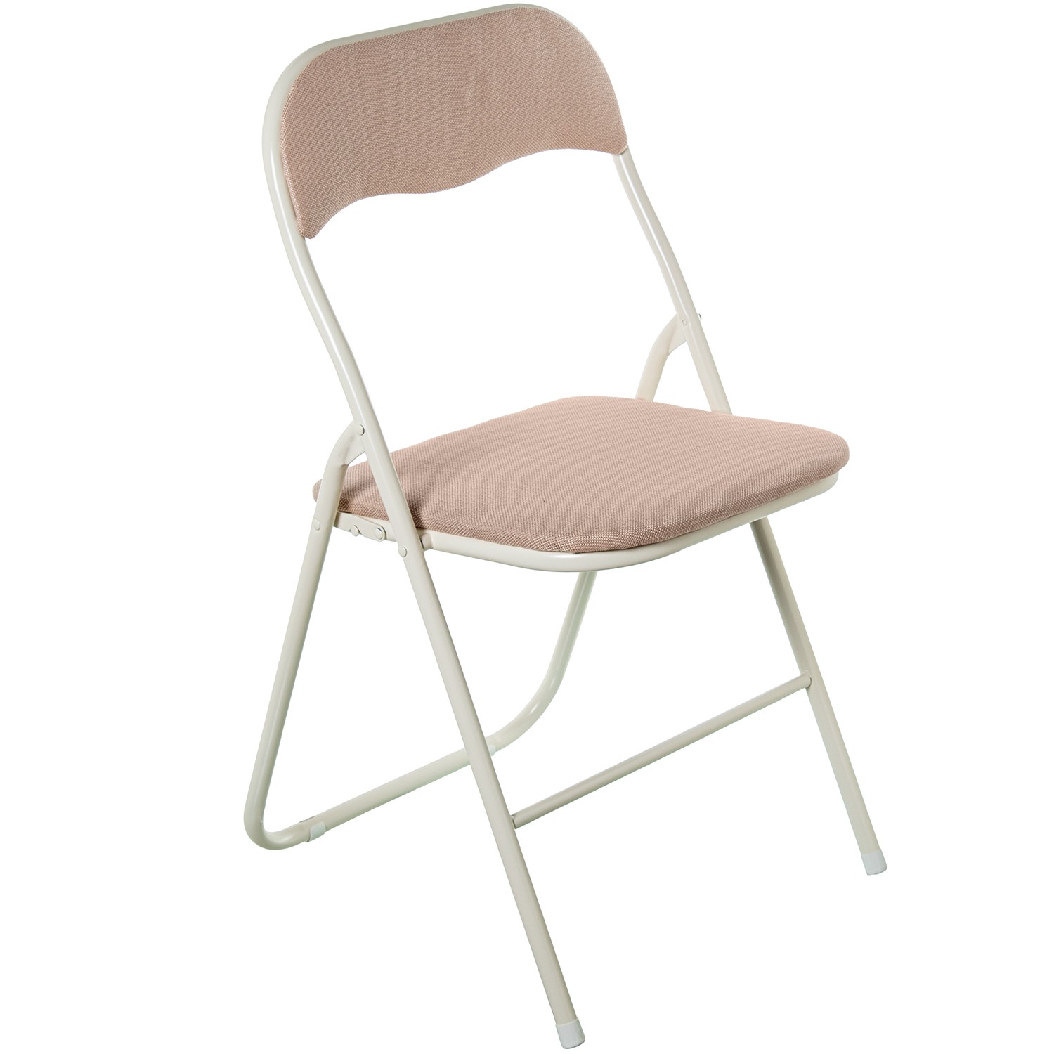 SILLA PLEGABLE METAL BLANCO TELA GRIS