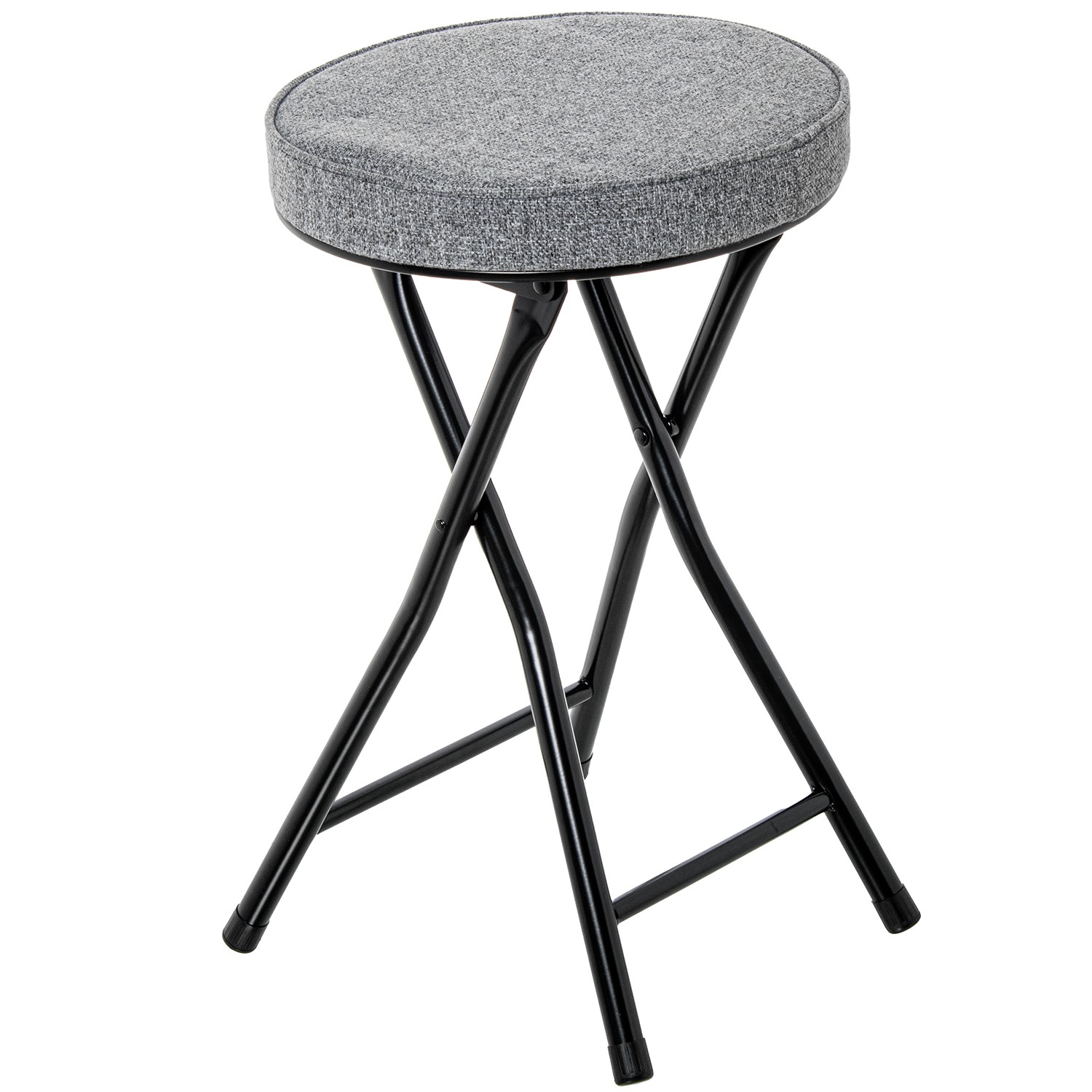 TABURETE PLEGABLE METAL NEGROAL METALIZADO