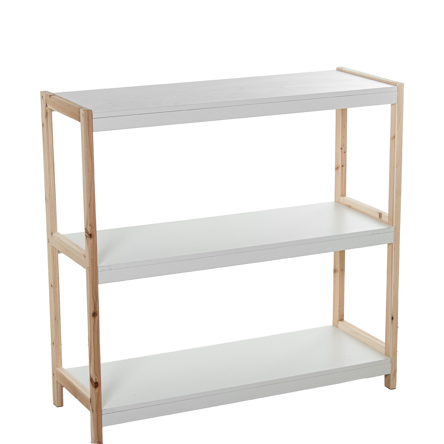 ESTANTERIA MADERA 3 NIVELES BL BLANCO TELA VERDE